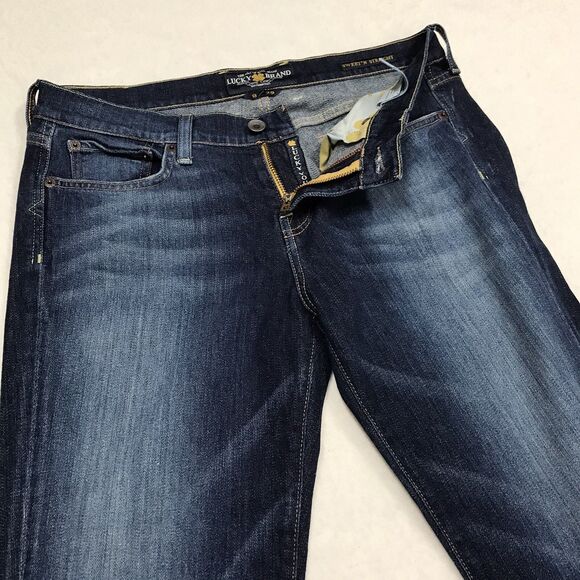 LUCKY Janet Sweet Straight Crop Jean Women 8/29 (36x26) Whisker Denim Blue Ankle - Picture 4 of 16